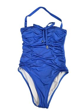 SHAN Royal Blue Ruched One-Piece Swimsuit Halter neck or Strapless